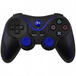 Mando inalámbrico Double Shock para Ps3 azul y negro