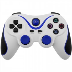 Mando inalámbrico Double Shock para Ps3 blanco y azul