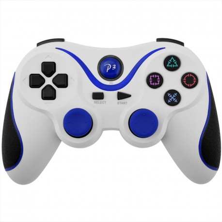 Mando inalámbrico Double Shock para Ps3 blanco y azul