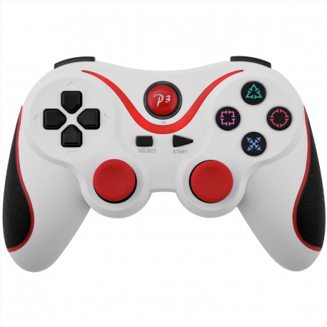 Mando inalámbrico Double Shock para Ps3 blanco y rojo