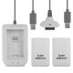 Set de dos baterías recargables, estación de carga y cable para Xbox360 color blanco
